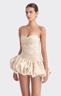 Vexara Women's Strapless Bubble Skirt Cocktail Dress in Cream