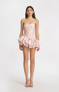 Vexara Women's Strapless Bubble Skirt Cocktail Dress in Pink