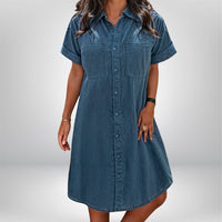 Vianne™ Soft Summer Denim Dress in Blue