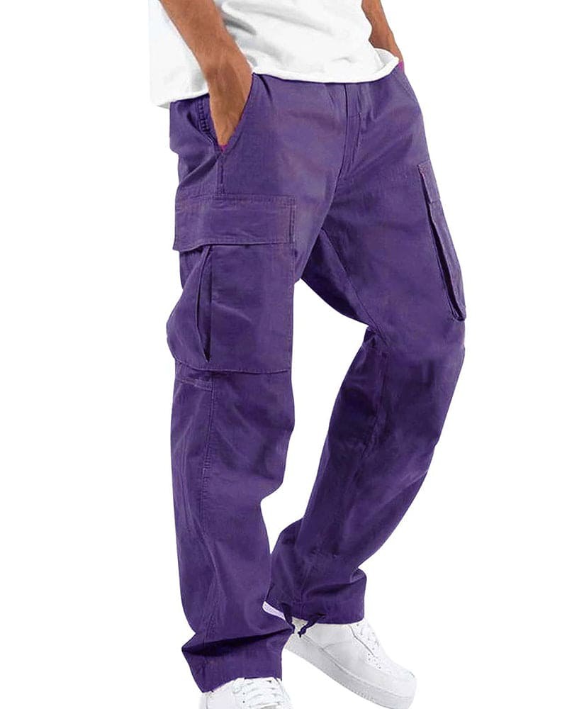 Victor Comfortable Trousers in Purple