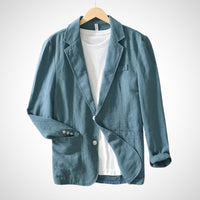 Victor Lightweight Linen Blazer in Blue