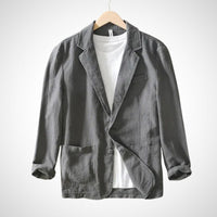 Victor Lightweight Linen Blazer in Grey