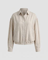 Vida Elegant Blouse with Puff Sleeve and Oversized in Linen