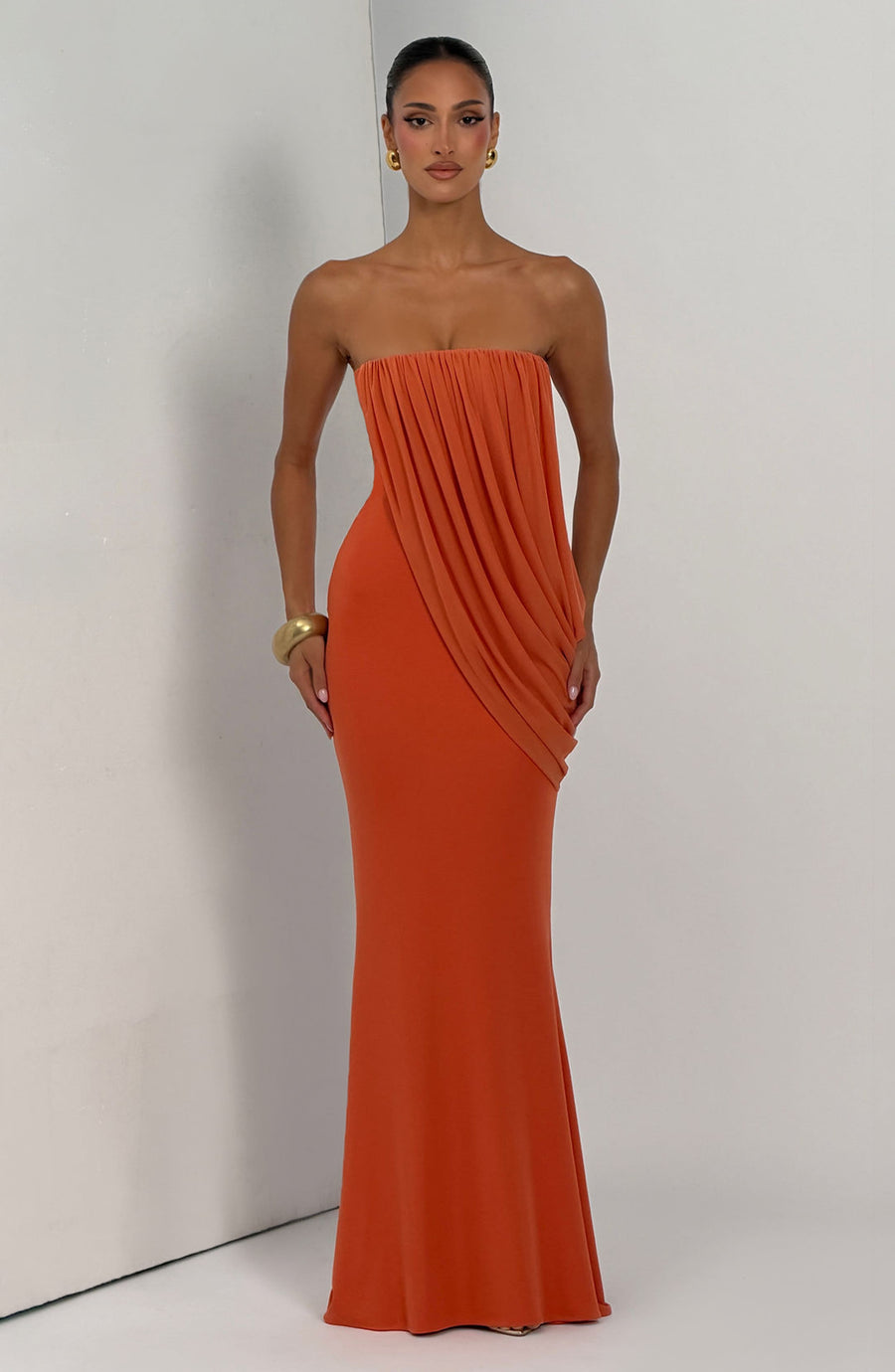 Mina Maxi Dress – Burnt Orange