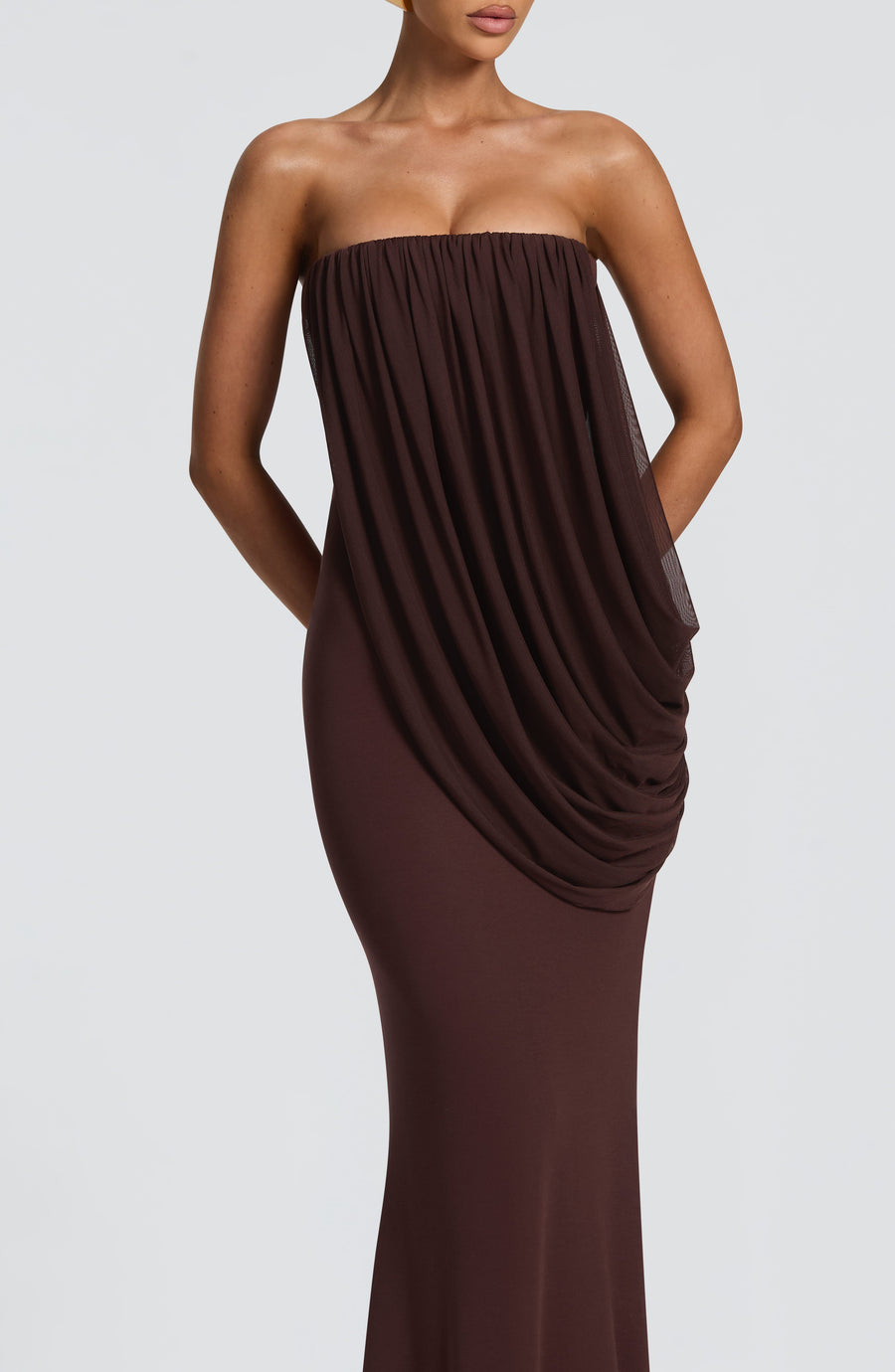 Mina Maxi Dress – Plum Brown