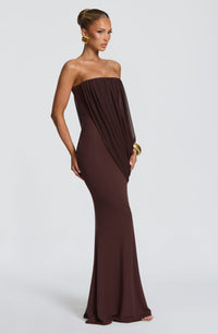 Mina Maxi Dress – Plum Brown