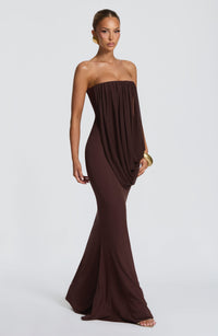 Mina Maxi Dress – Plum Brown