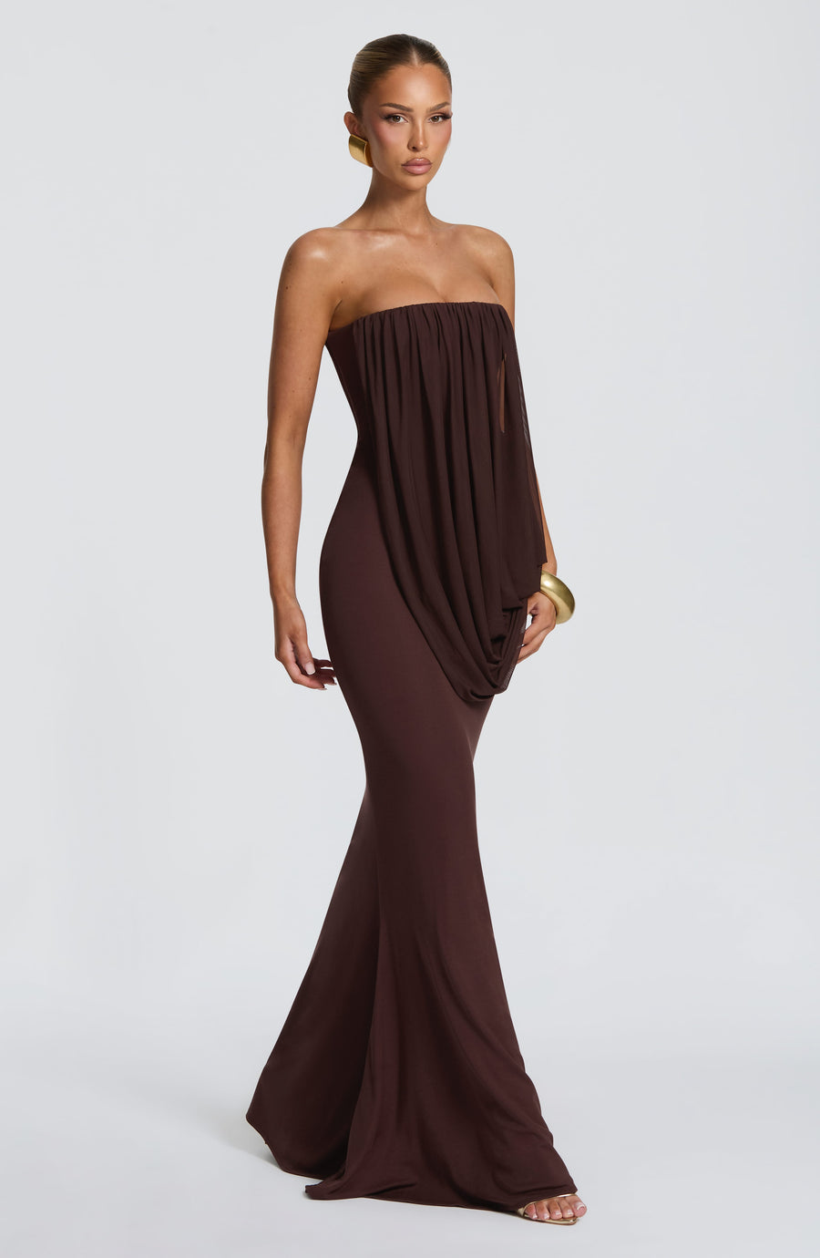 Mina Maxi Dress – Plum Brown