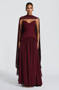 Quinn Maxi Dress – Cherry Lacquer