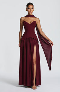 Quinn Maxi Dress – Cherry Lacquer