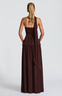 Quinn Maxi Dress – Plum Brown