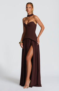 Quinn Maxi Dress – Plum Brown