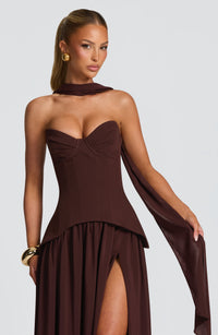 Quinn Maxi Dress – Plum Brown