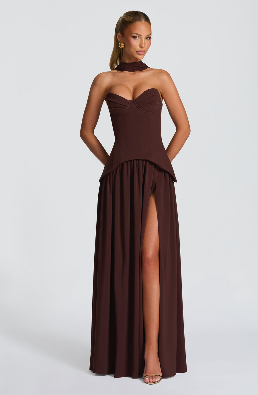 Quinn Maxi Dress – Plum Brown