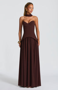 Quinn Maxi Dress – Plum Brown