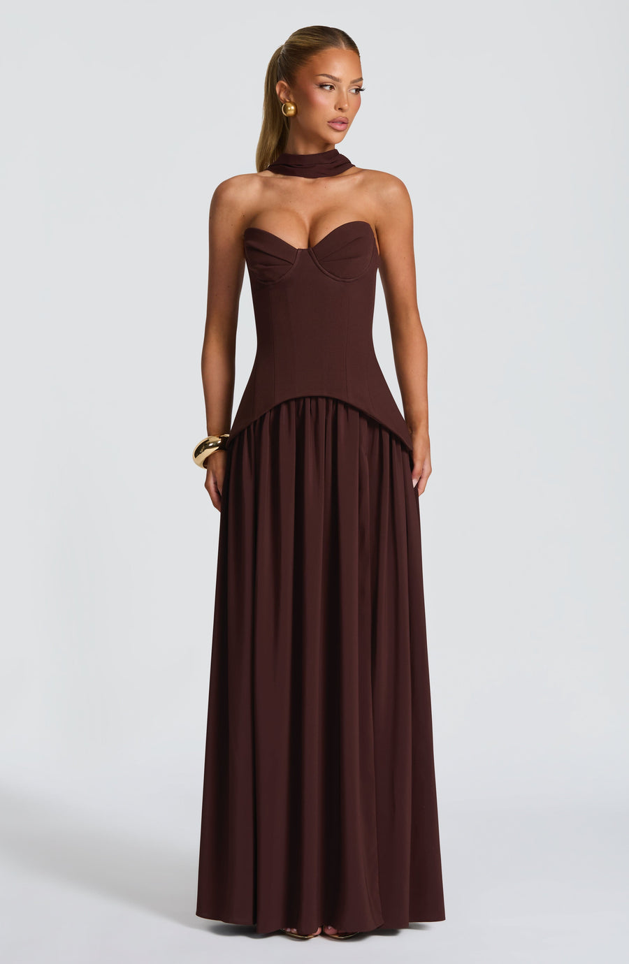 Quinn Maxi Dress – Plum Brown