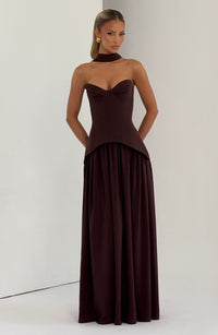 Quinn Maxi Dress – Plum Brown