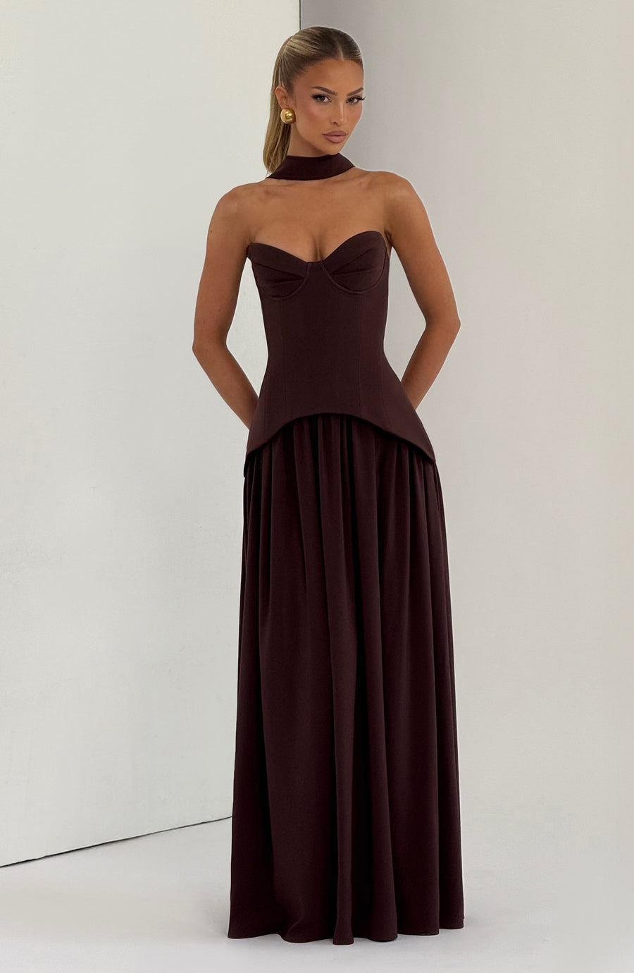 Quinn Maxi Dress – Plum Brown