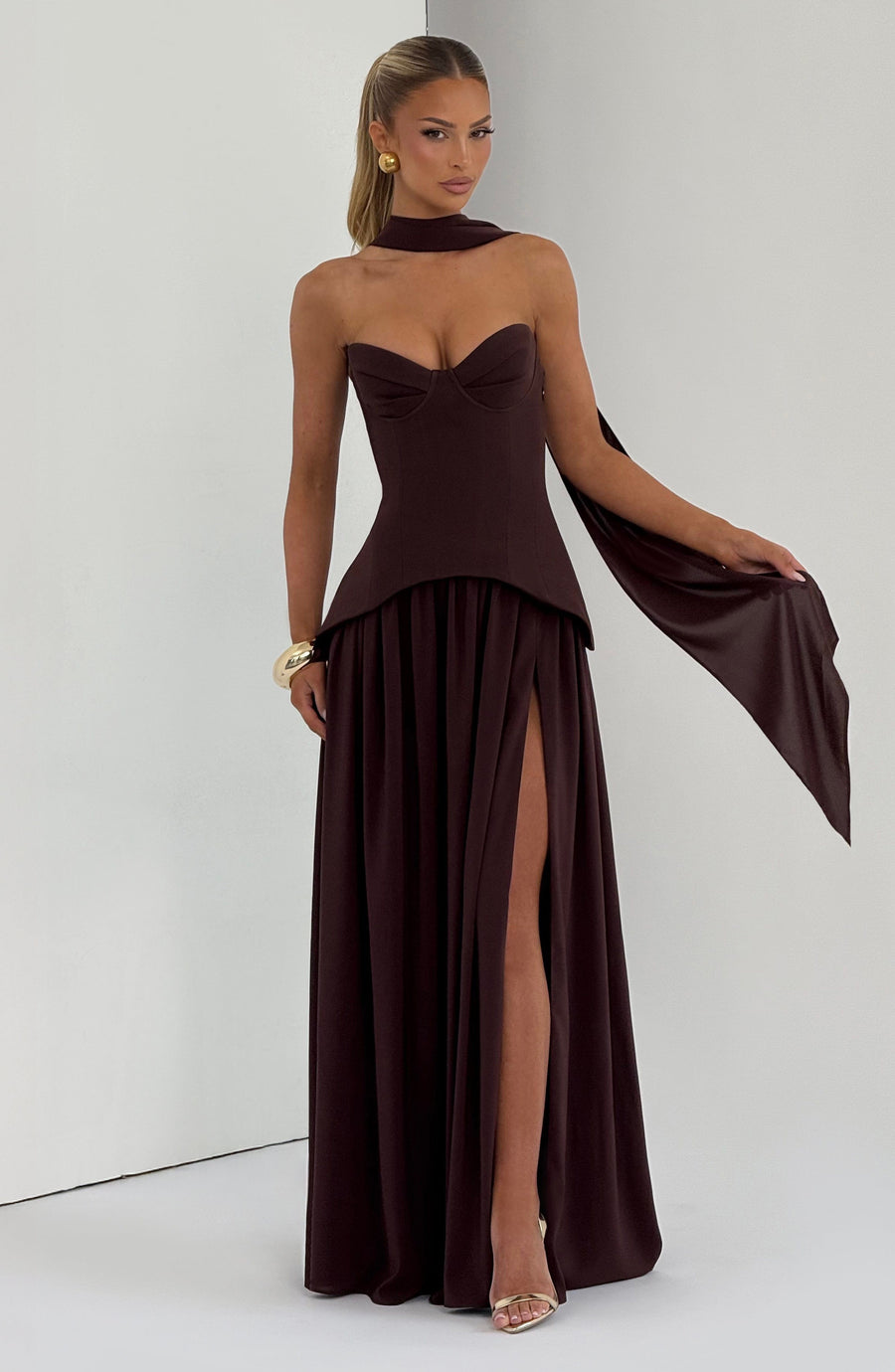 Quinn Maxi Dress – Plum Brown