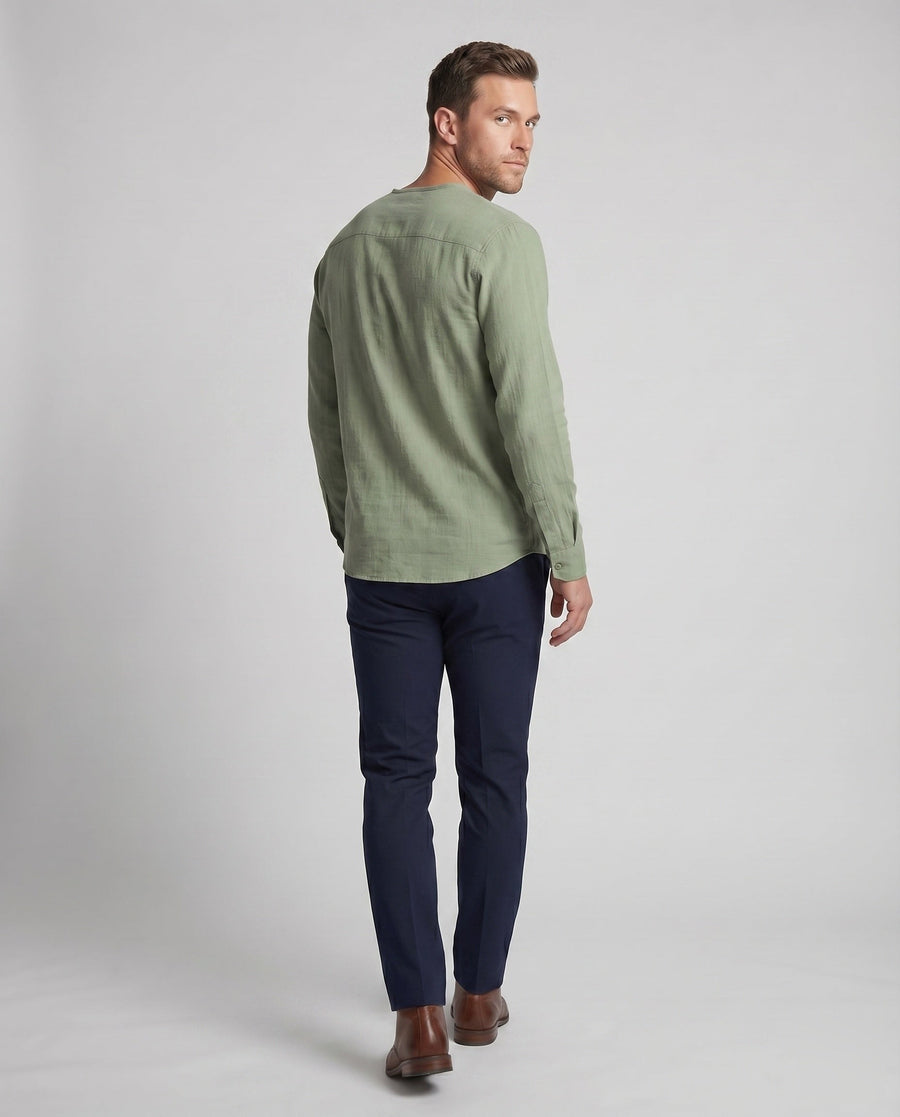 Vigo Linen Shirt with V-Neck