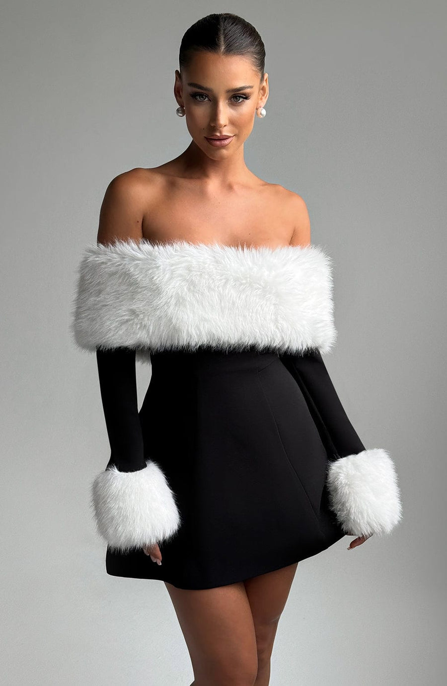 Lily Mini Dress – Black/White