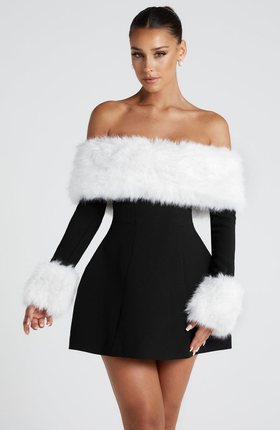 Lily Mini Dress – Black/White