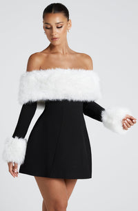Lily Mini Dress – Black/White