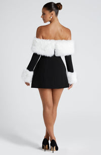 Lily Mini Dress – Black/White