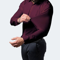 Vincent Lightweight Shirt with Long Sleeve and Button Front in Light Blue