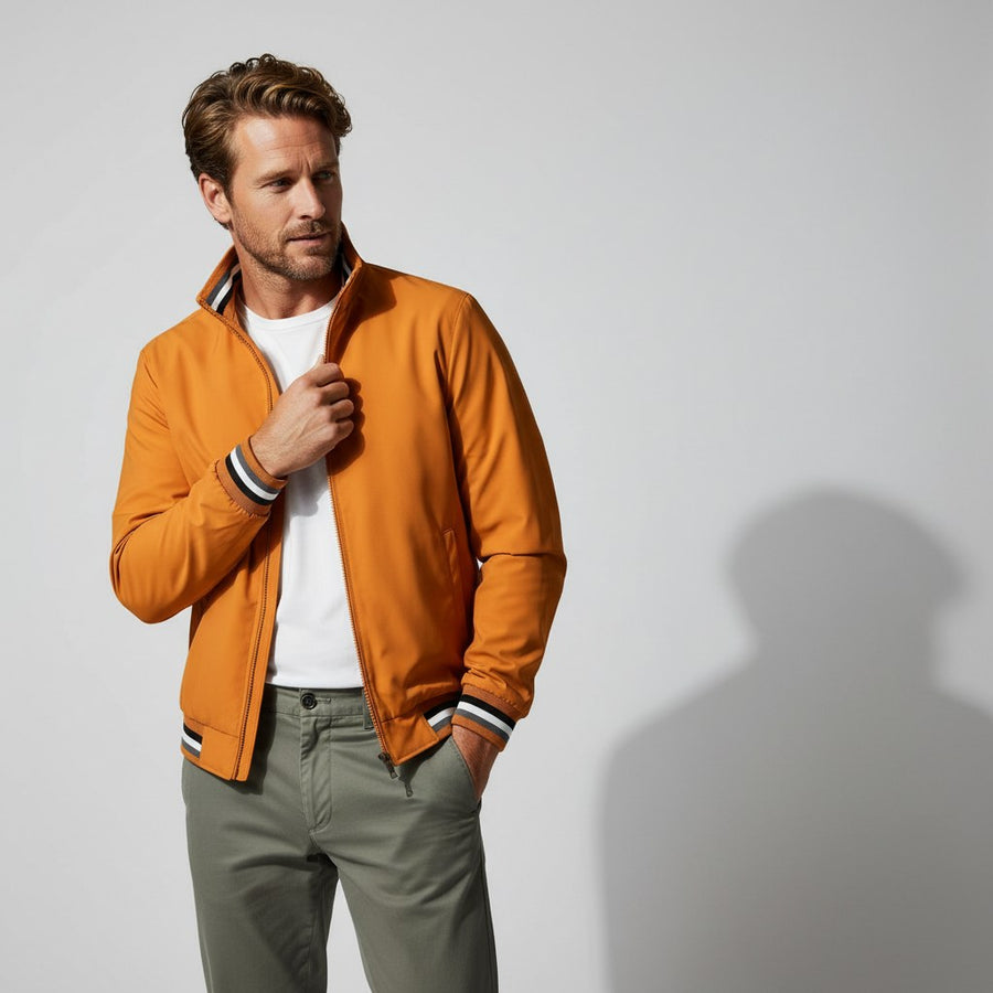 Vincent Varsity Jacket in Orange