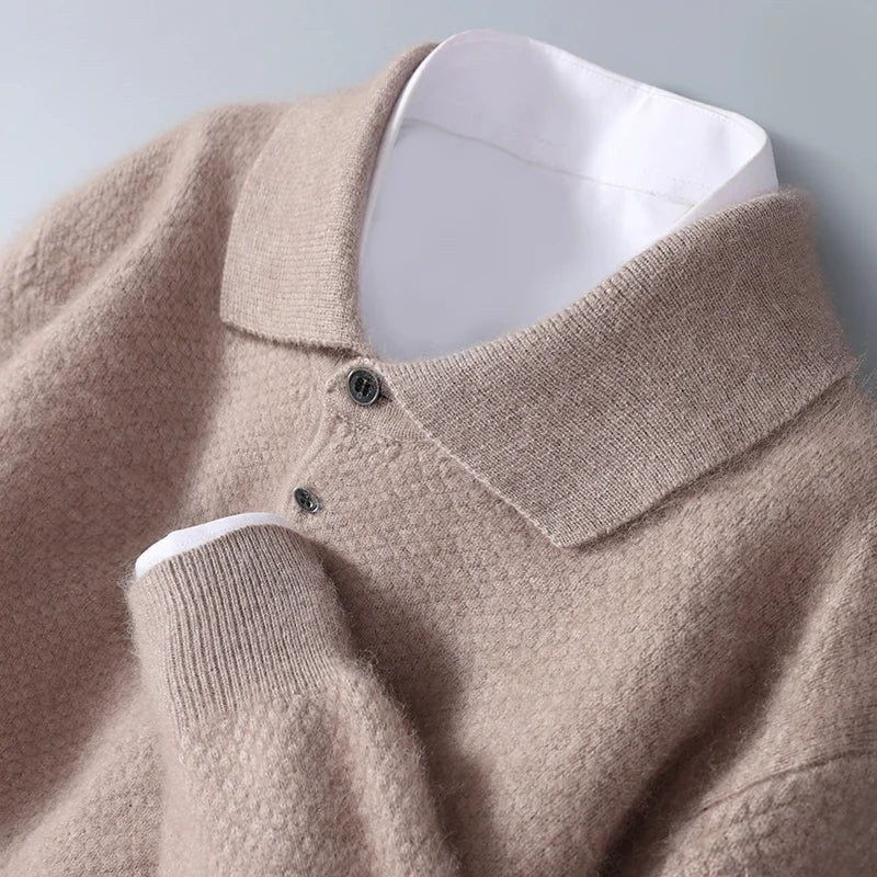 Vincenzo Bello Mink Cashmere Sweater in Biege