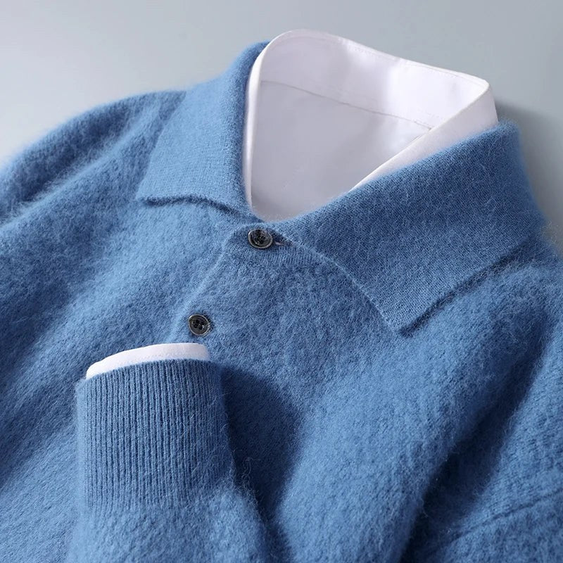 Vincenzo Bello Mink Cashmere Sweater in Carolina Blue