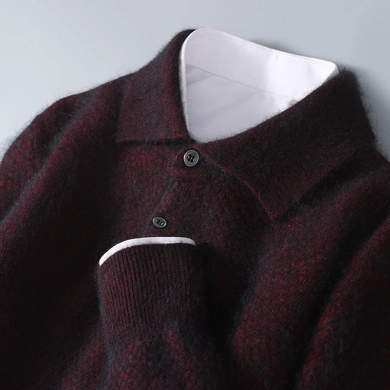 Vincenzo Bello Mink Cashmere Sweater in Maroon