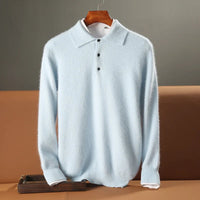 Vincenzo Bello Mink Cashmere Sweater in Sky Blue