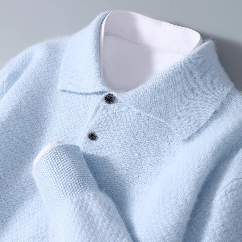 Vincenzo Bello Mink Cashmere Sweater in Sky Blue