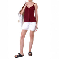 Viola Airy Top with V-Neck in Purple