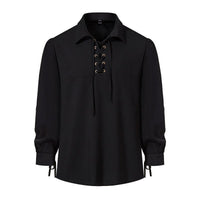 Viola Casual Blouse with Puff Sleeve in Black