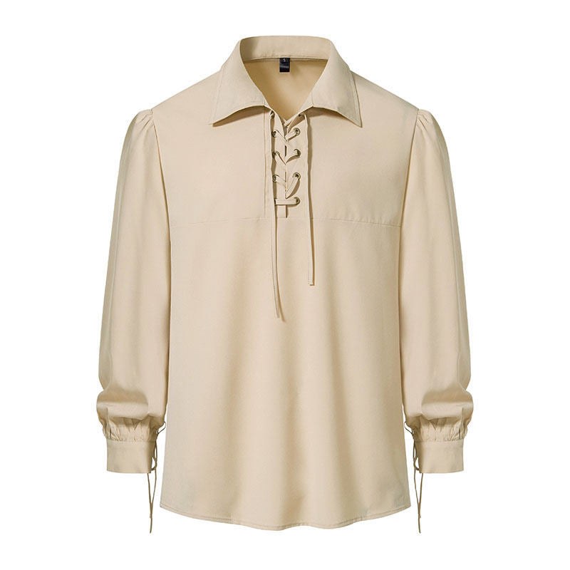 Viola Casual Blouse with Puff Sleeve in Khaki