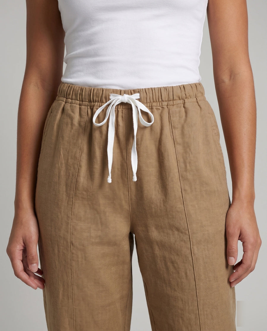 Viola Casual Linen Trousers with Elastic Waist