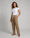 Viola Casual Linen Trousers with Elastic Waist
