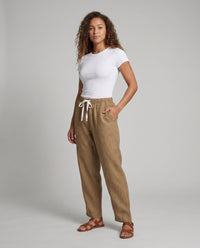 Viola Casual Linen Trousers with Elastic Waist