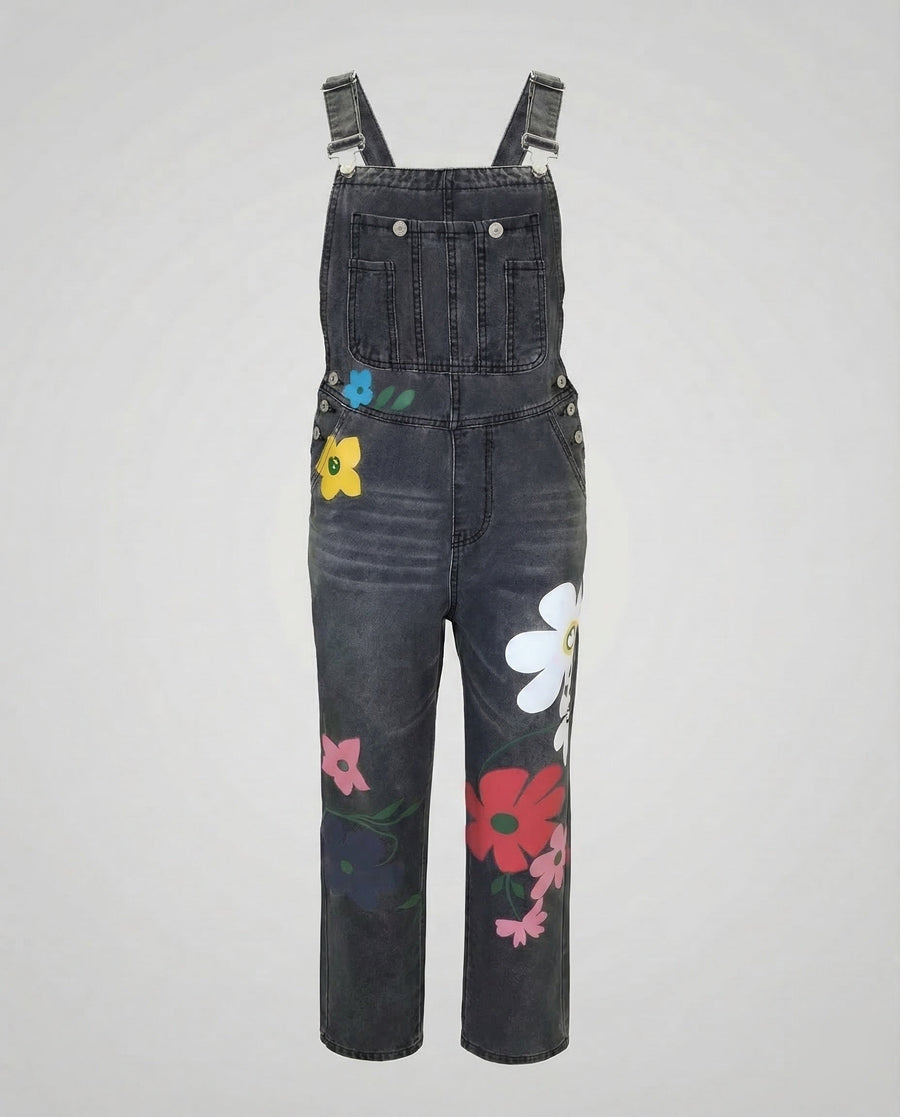 Viola Denim Jumpsuit with Sleeveless in Navy