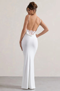Viola Elegant Lace Maxi Dress in White