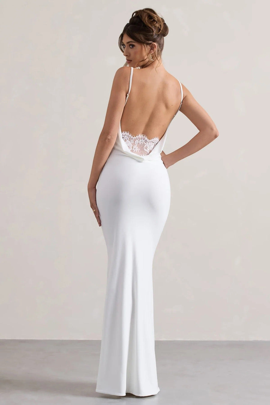 Viola Elegant Lace Maxi Dress in White