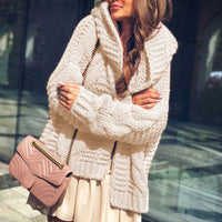 Viola Knit Cardigan with Oversized in Cream