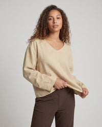 Violet Casual Linen Blouse