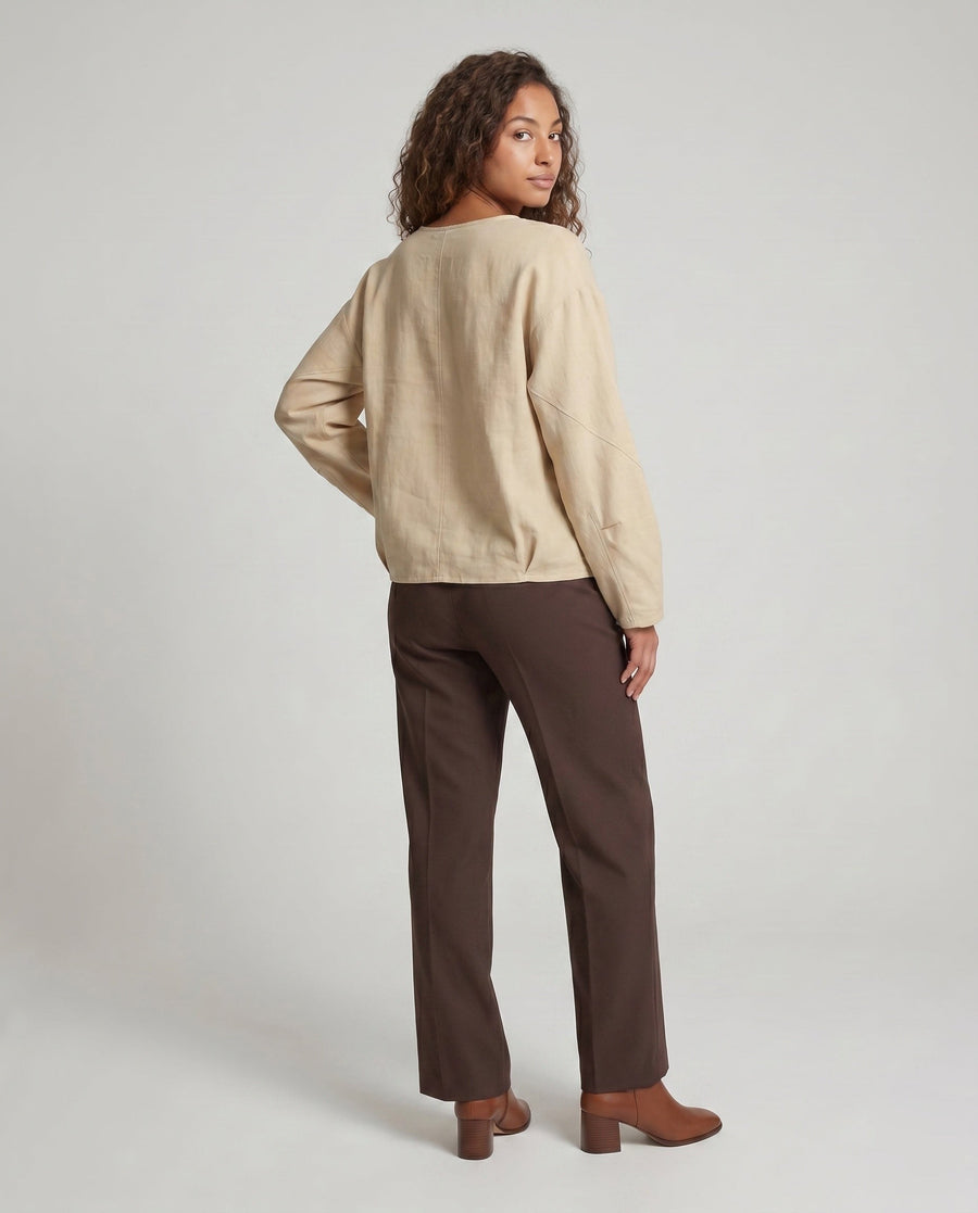 Violet Casual Linen Blouse
