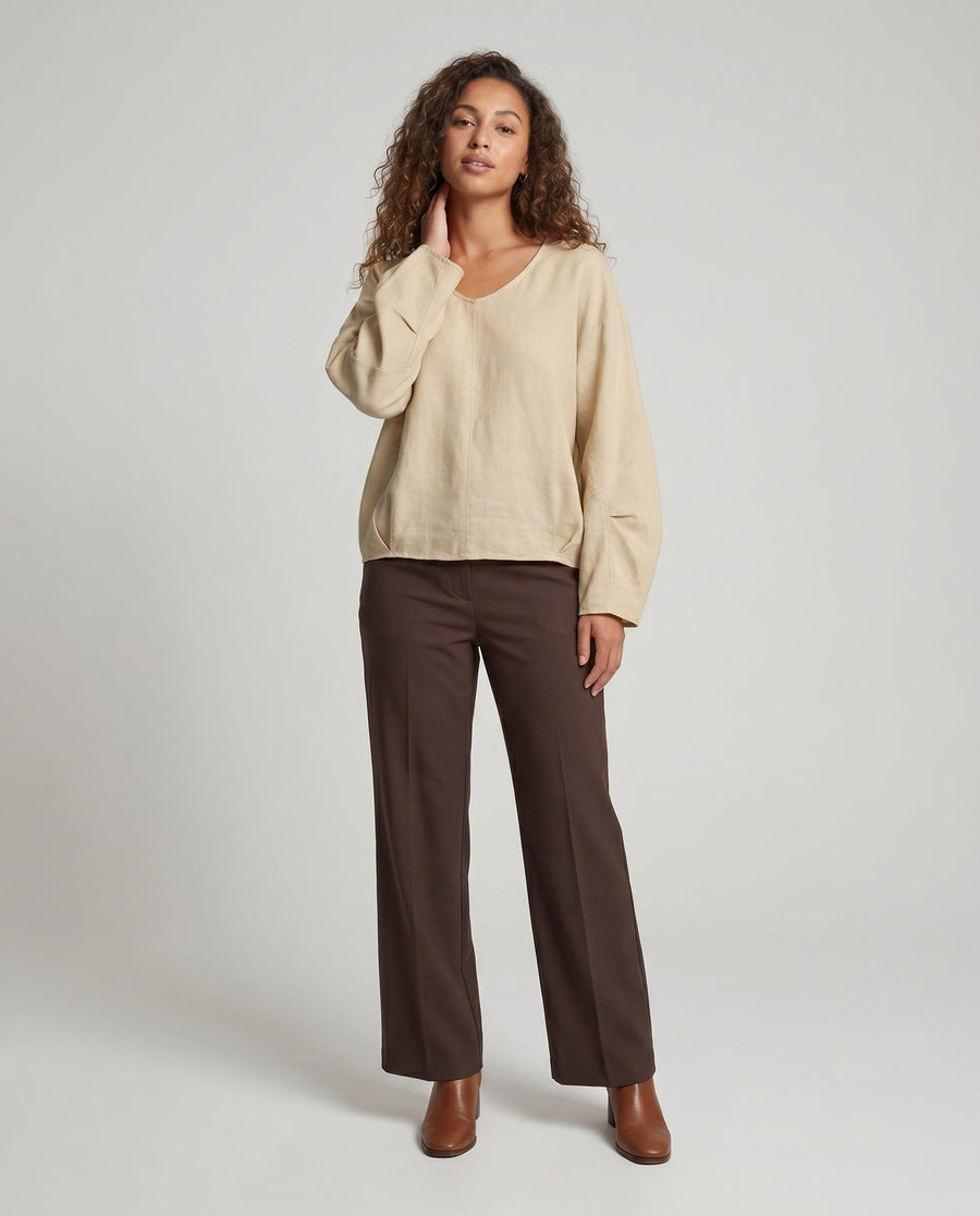 Violet Casual Linen Blouse