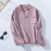 Violet Casual Sweater with Chest Pocket in Pink
