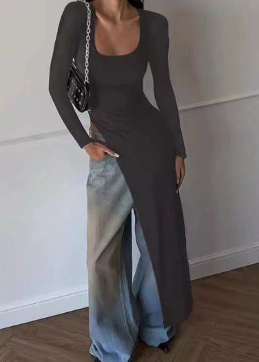 Violet Elegant Dress in Grey